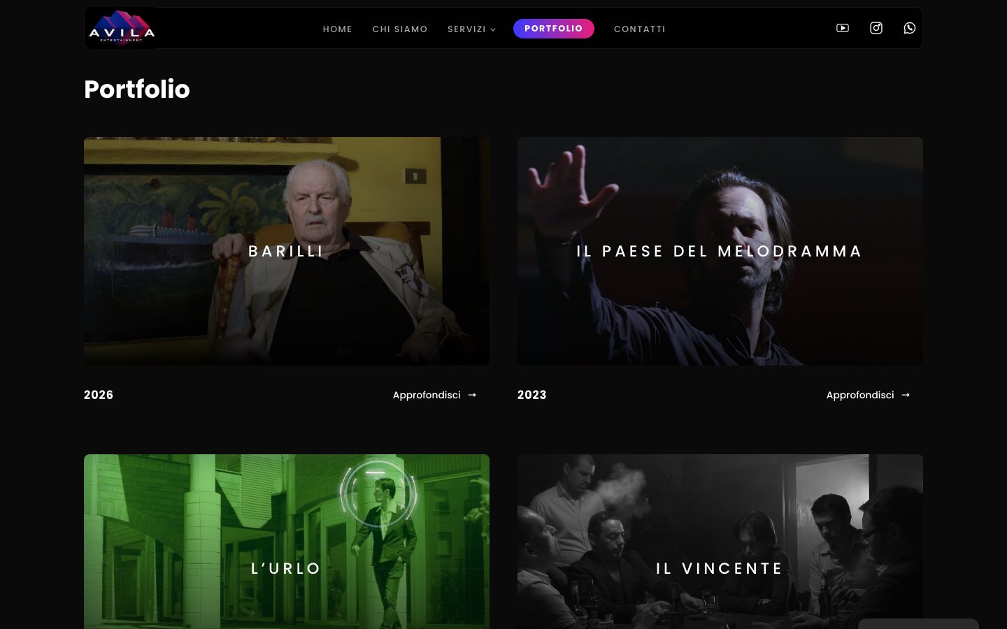 Anteprima della pagina Portfolio
