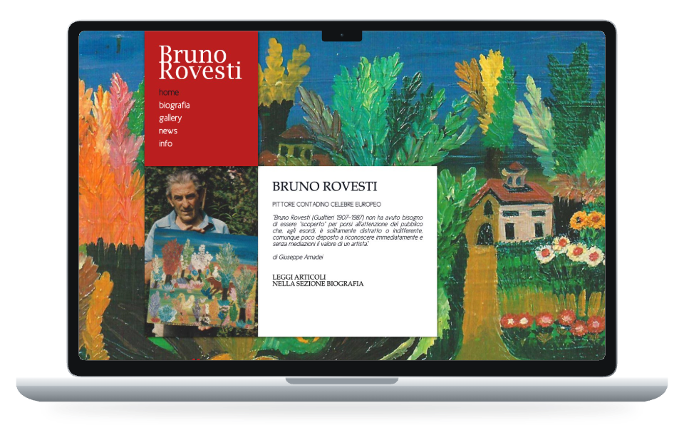 Anteprima del sito Bruno Rovesti Memorial su MacBook Air
