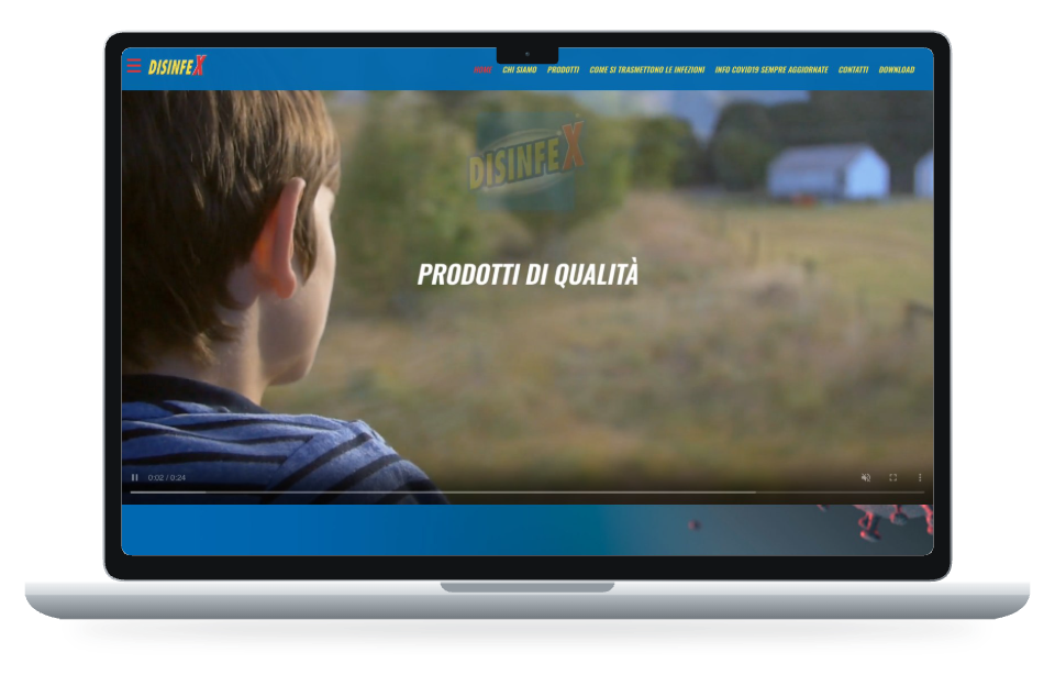 Anteprima del sito Disinfex su MacBook Air