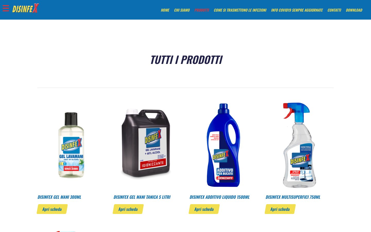 Anteprima della pagina Prodotti