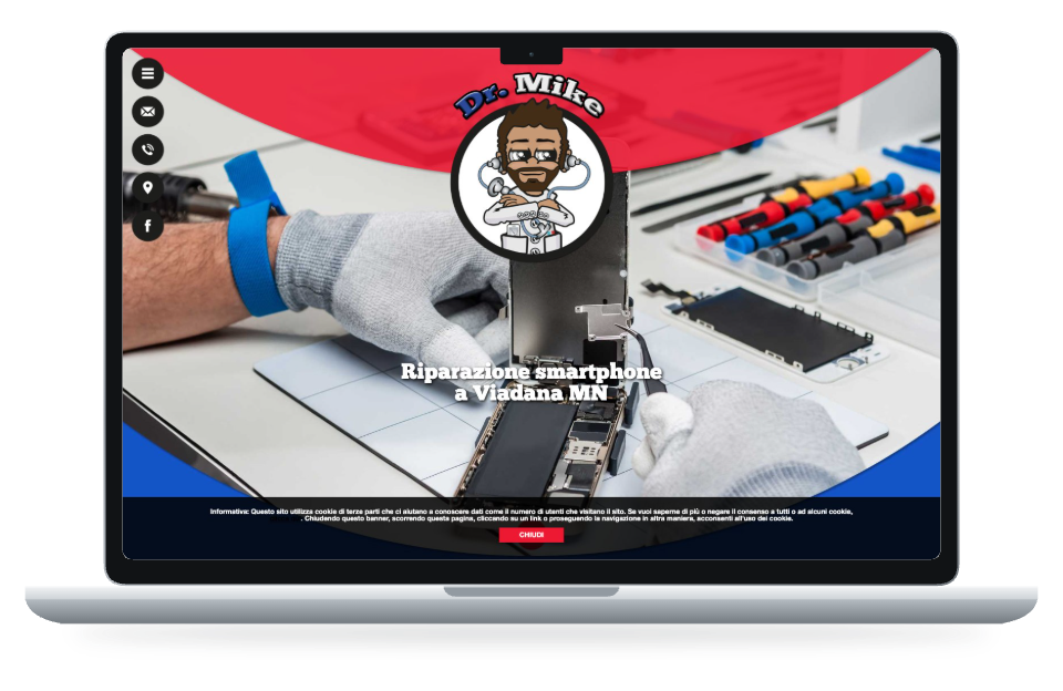 Anteprima del sito Dr Mike su MacBook Air