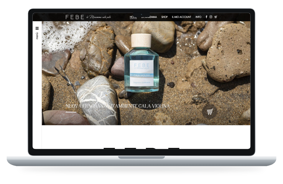 Anteprima del sito FEBE su MacBook Air