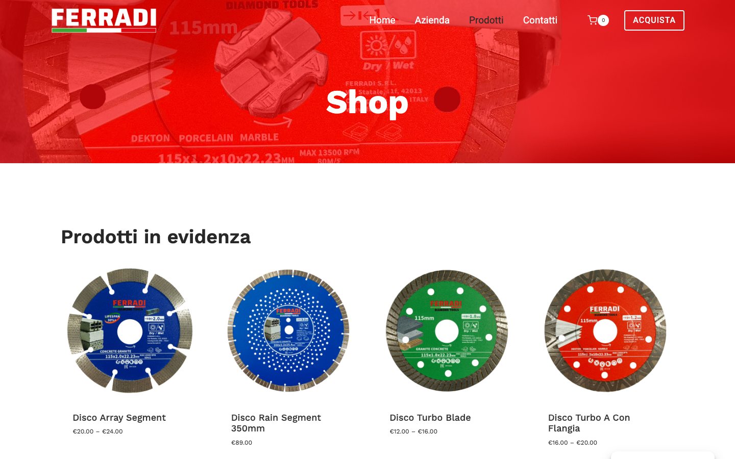 Anteprima della pagina Catalogo prodotti