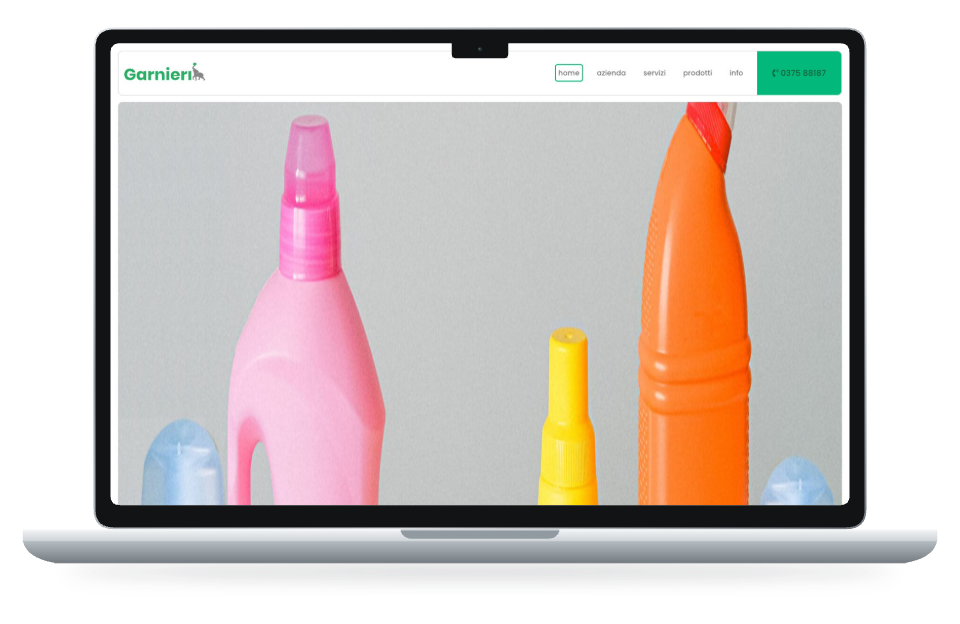 Anteprima del sito Garnieri su MacBook Air