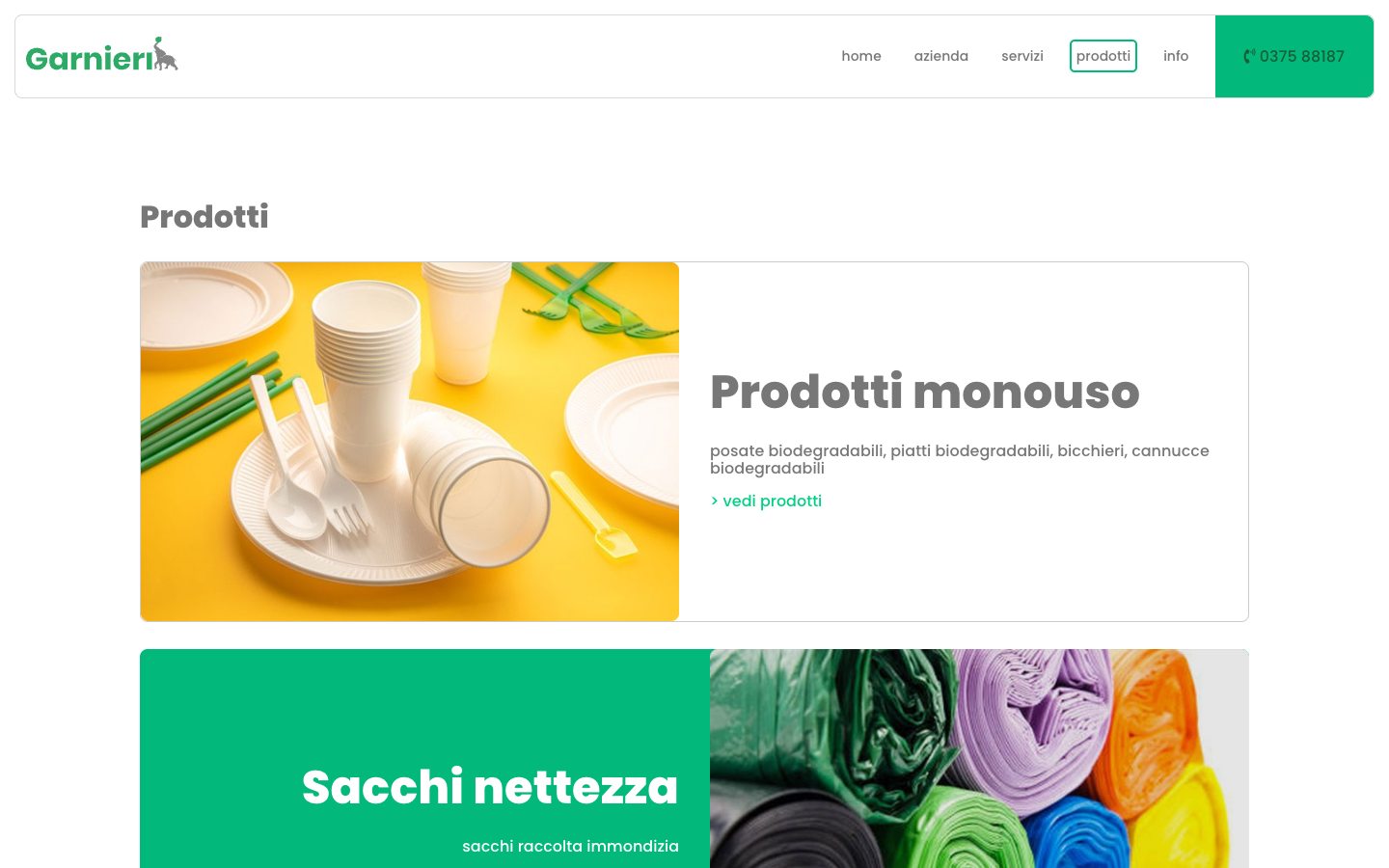 Anteprima della pagina Prodotti
