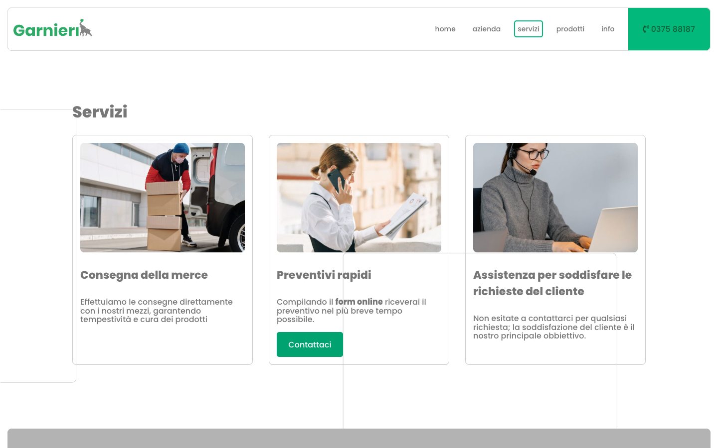 Anteprima della pagina Servizi