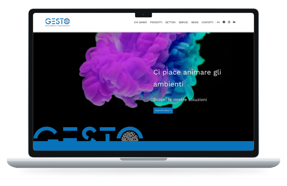 Anteprima del sito Gesto su MacBook Air