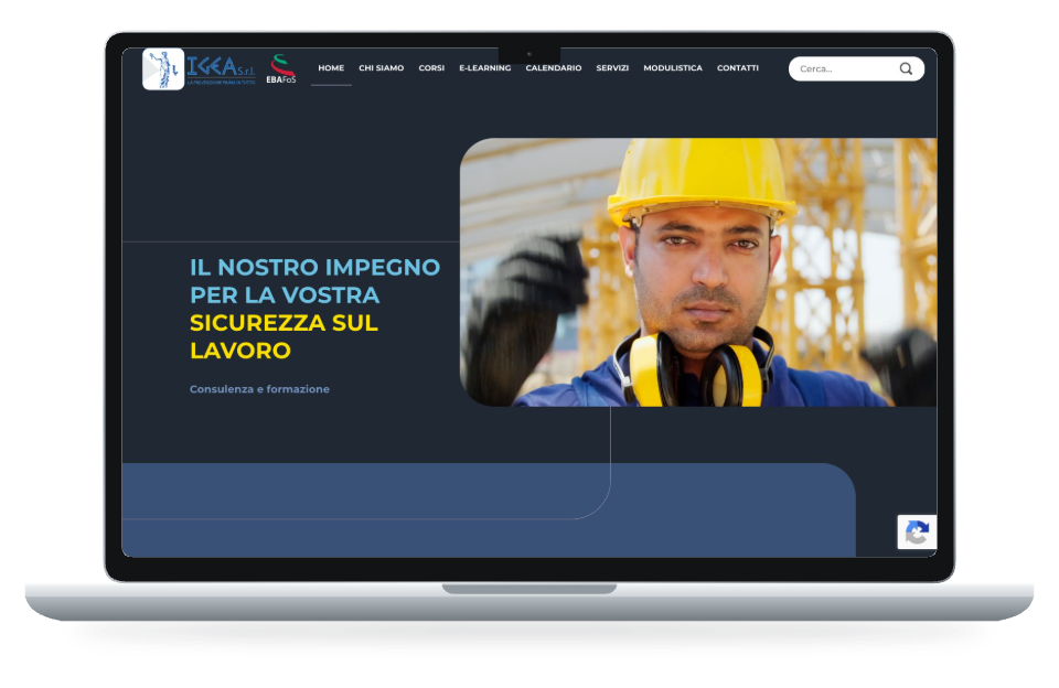Anteprima del sito Igea su MacBook Air