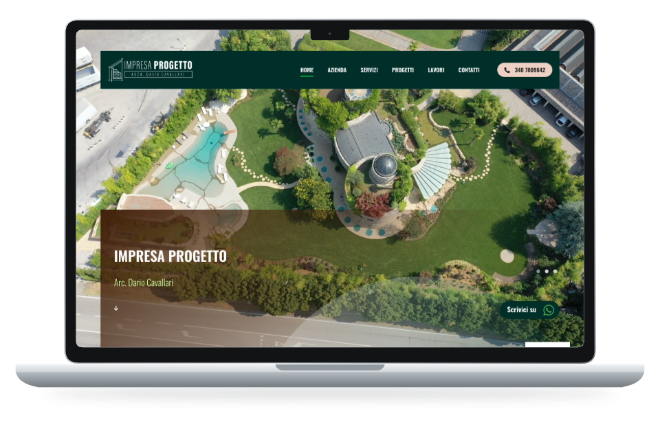 Anteprima del sito Impresa Progetto su MacBook Air