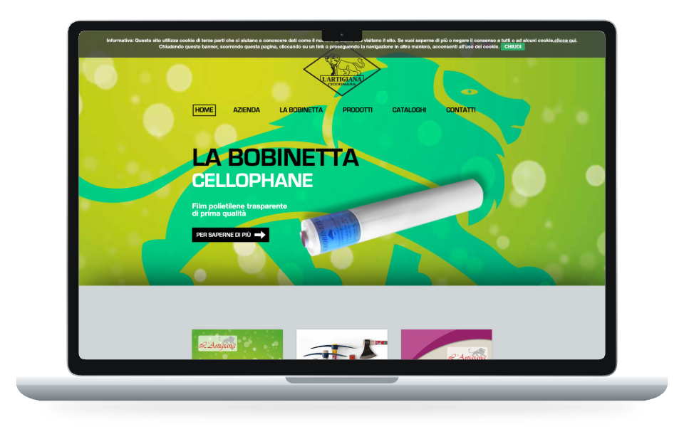Anteprima del sito L’Artigiana su MacBook Air