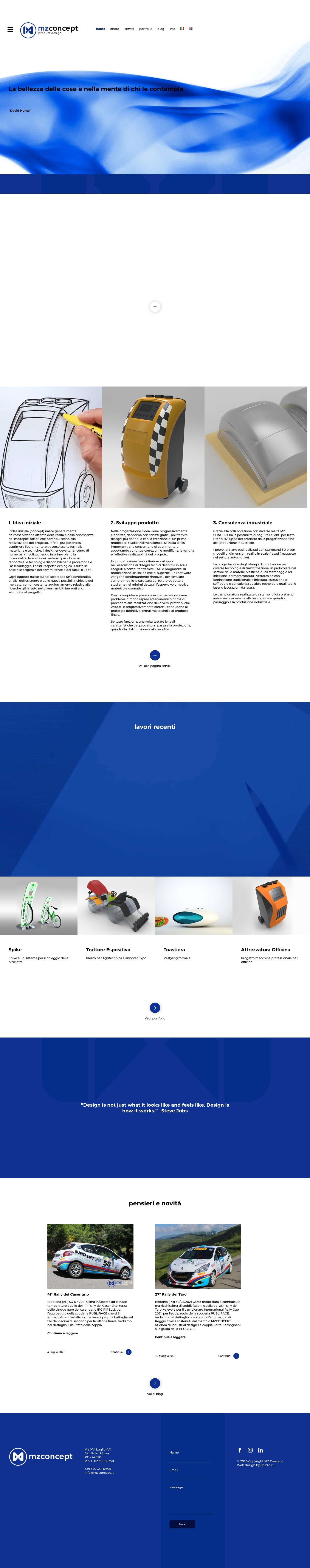 Screenshot completo del sito MZ Concept