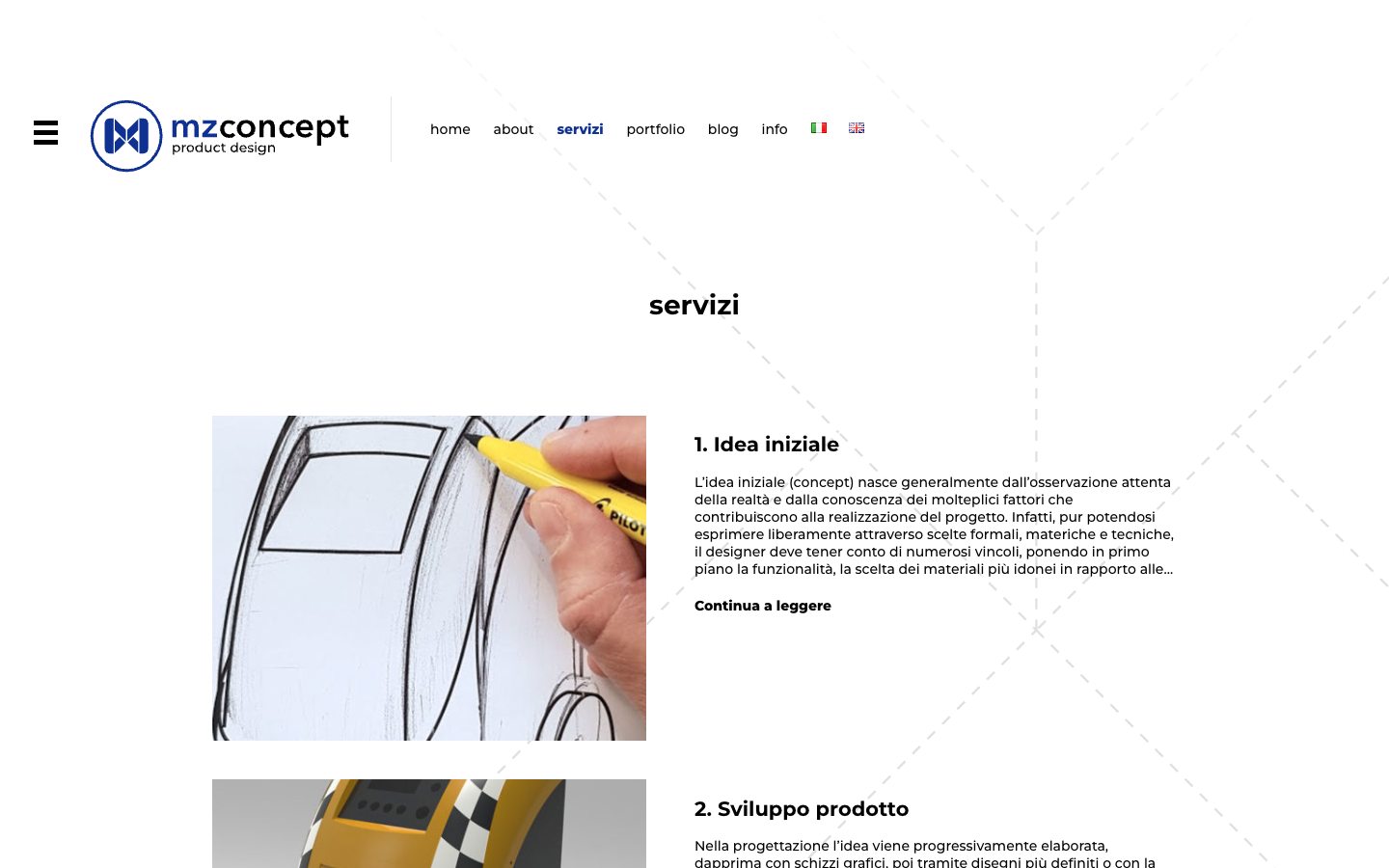 Anteprima della pagina Servizi