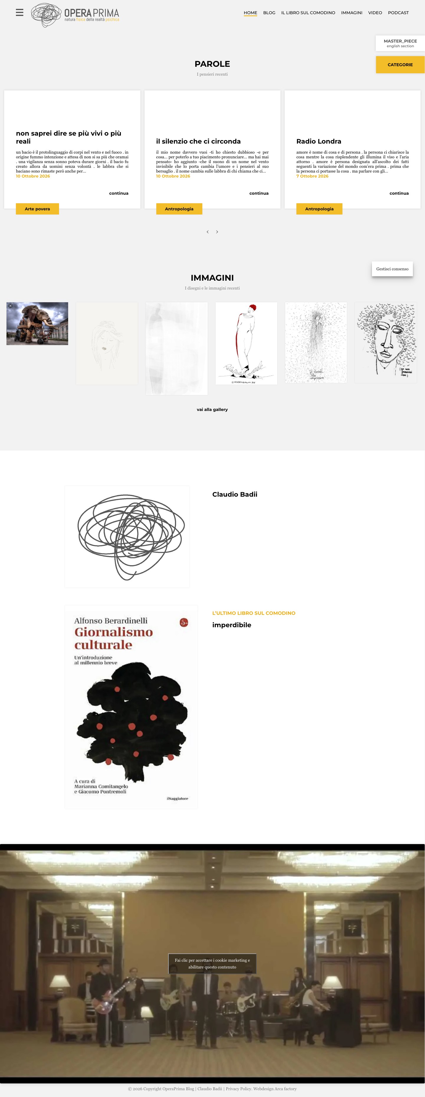 Screenshot completo del sito OperaPrima Blog
