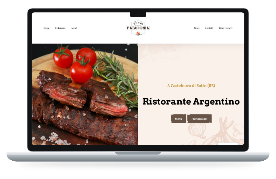 Anteprima del sito Ristorante Nueva Patagonia su MacBook Air