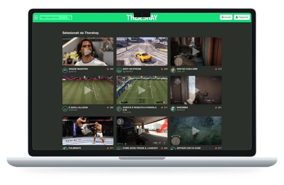 Anteprima del sito Thershay su MacBook Air