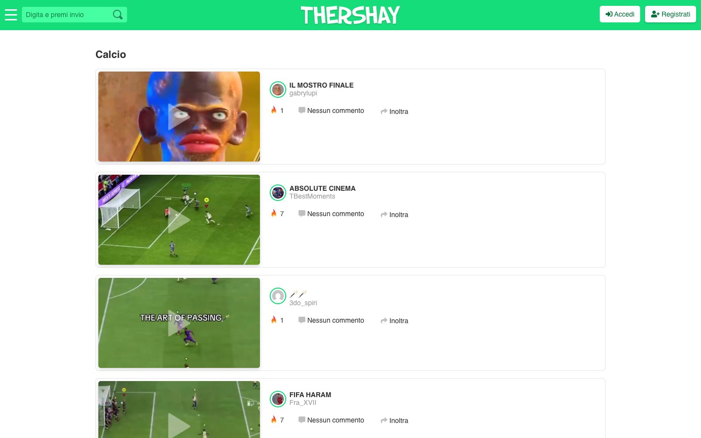 Anteprima della pagina Calcio